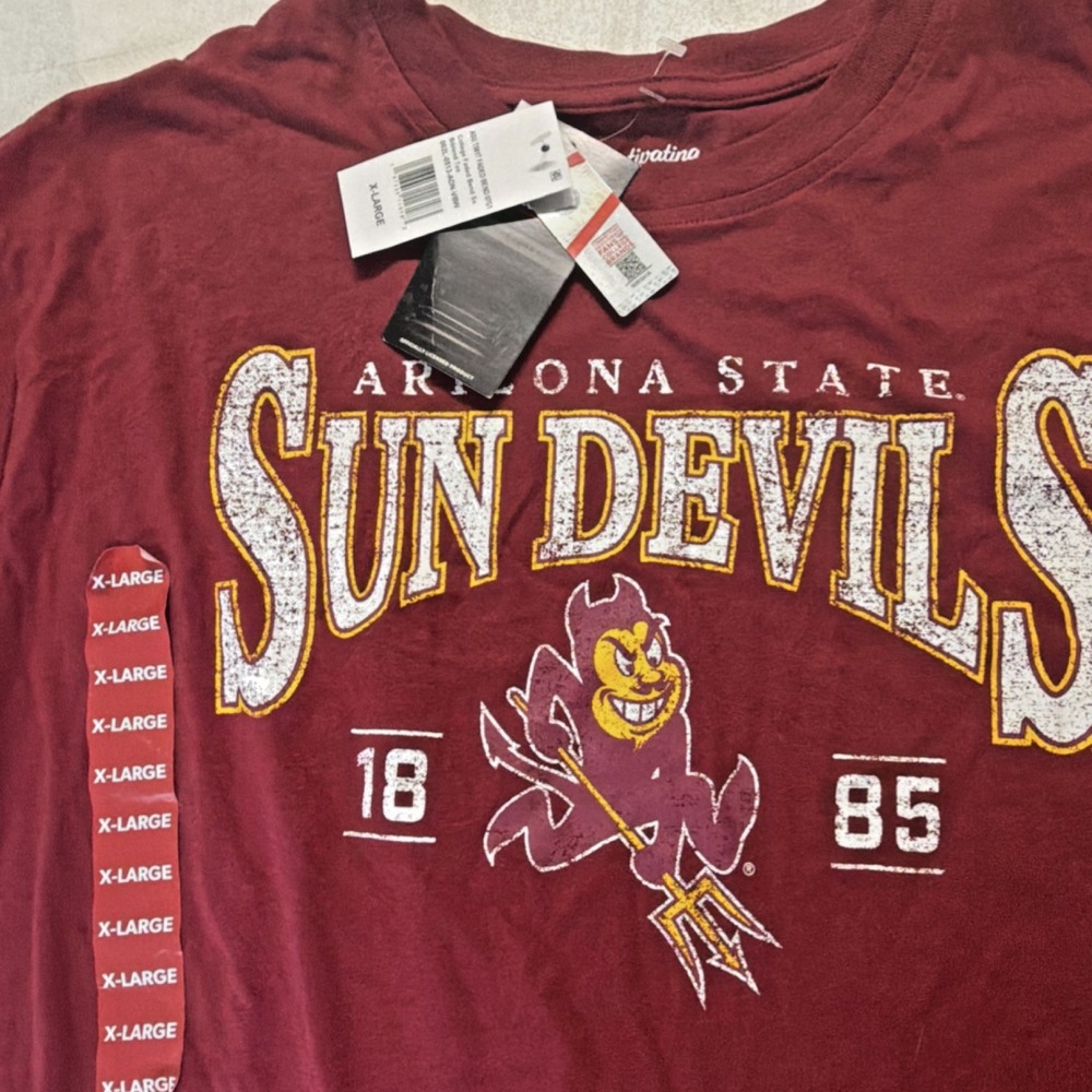 Captivating Arizona State Sun Devils Maroon Shirt XL Officially Licensed - Picture 2 of 6